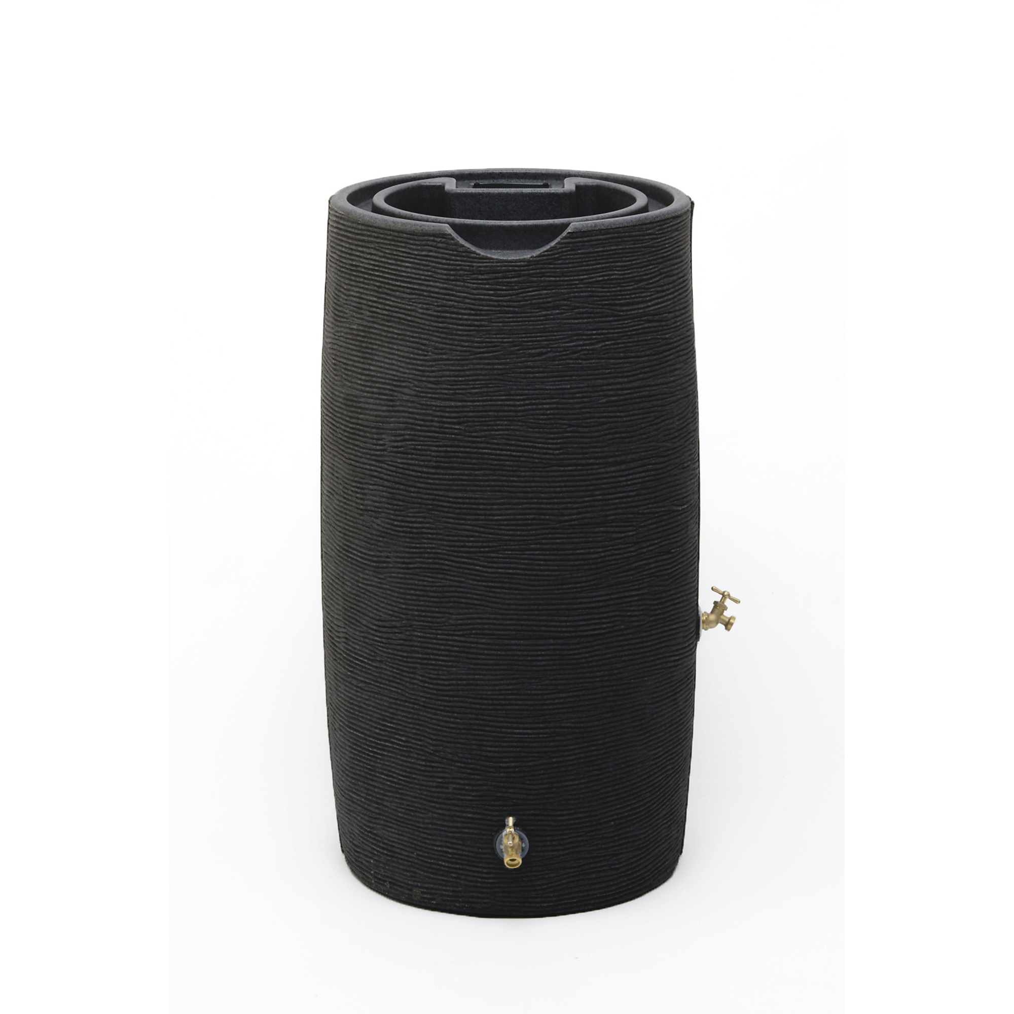 Good Ideas Impressions Stone Rain Saver Barrel — 65 Gallon, Black, Model# IMP-STONE65-BLK